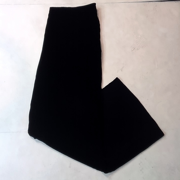 Soft Surrounding's Woman's Aria Silk Blend Velvet Wide Leg Pants Black Size L - Picture 3 of 7
